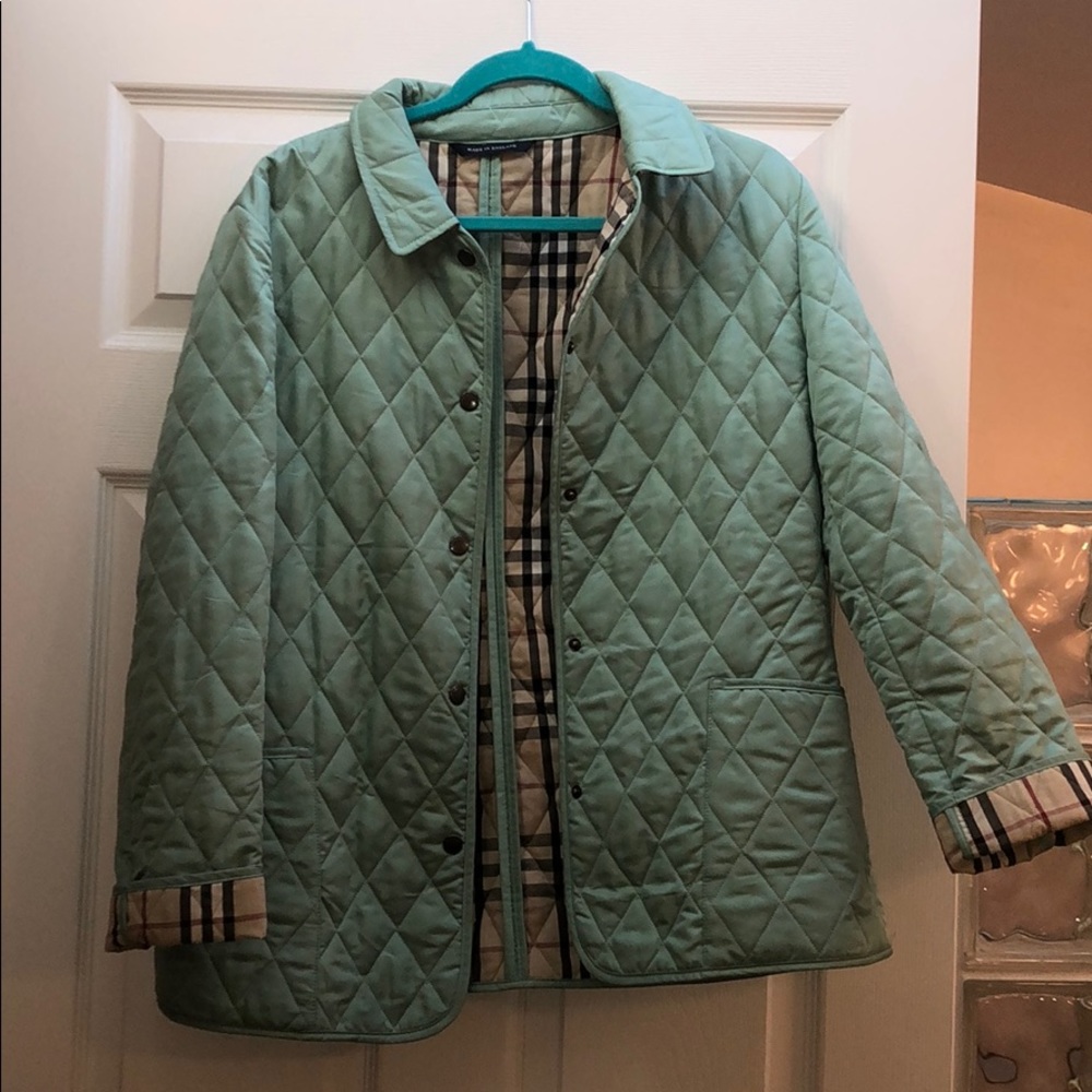Burberry Mint Green Quilted Jacket